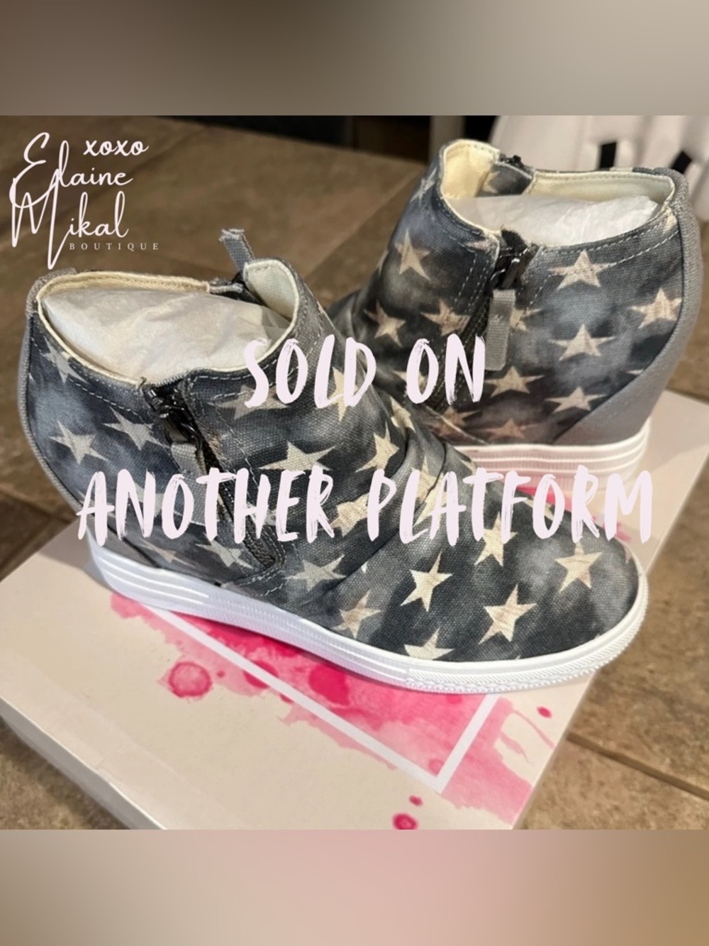 Brand new Not Rated Denim and Stars wedge shoes